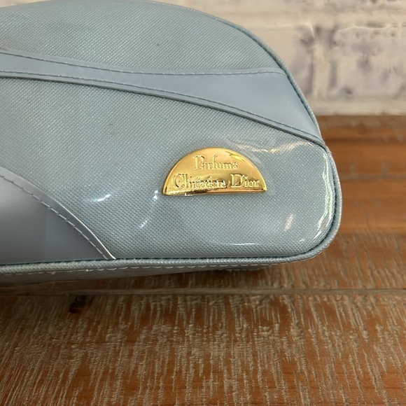Christian Dior Perfume Vintage Gift Bag Make Up Bag Blue Small Designer - Picture 3 of 13